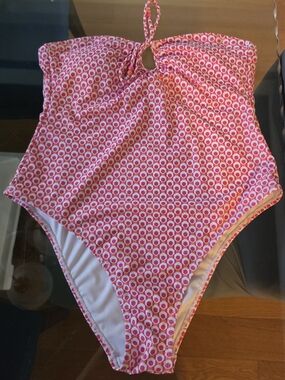 No Boundaries Pink & White Printed One-Piece Swimsuit